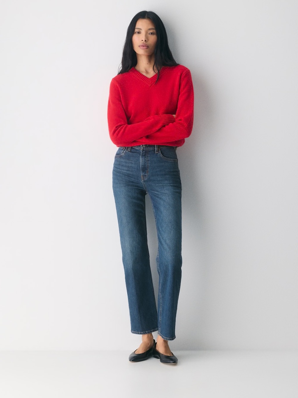 Denim Forum The Arlo High Rise Straight Leg Jeans in Deep Blue Wash - 31